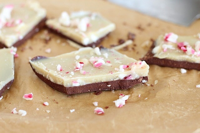 Homemade peppermint bark with maple syrup/honey