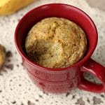 Banana cornbread mug cake made with oats