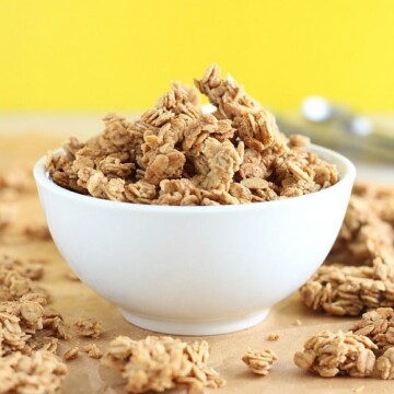 Peanut butter granola made with coconut oil