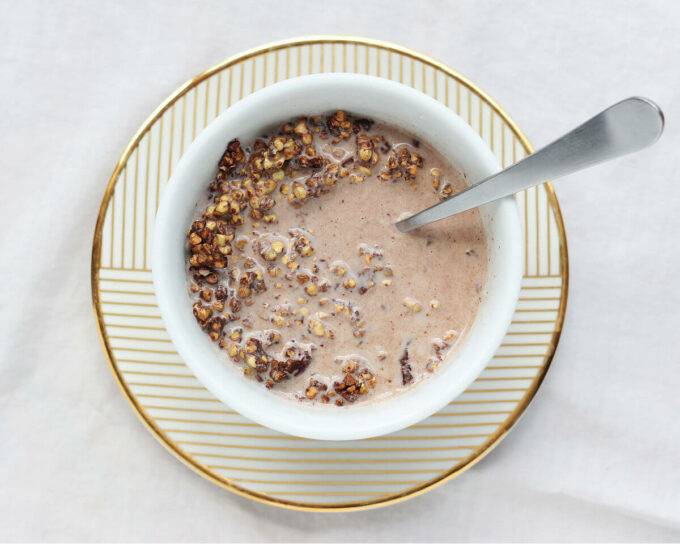 Chocolate granola made with buckwheat groats.