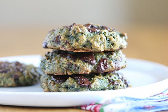 Green Sunbutter and oatmeal cookies without oil