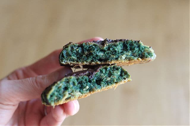 Healthy Sunbutter cookies that are green