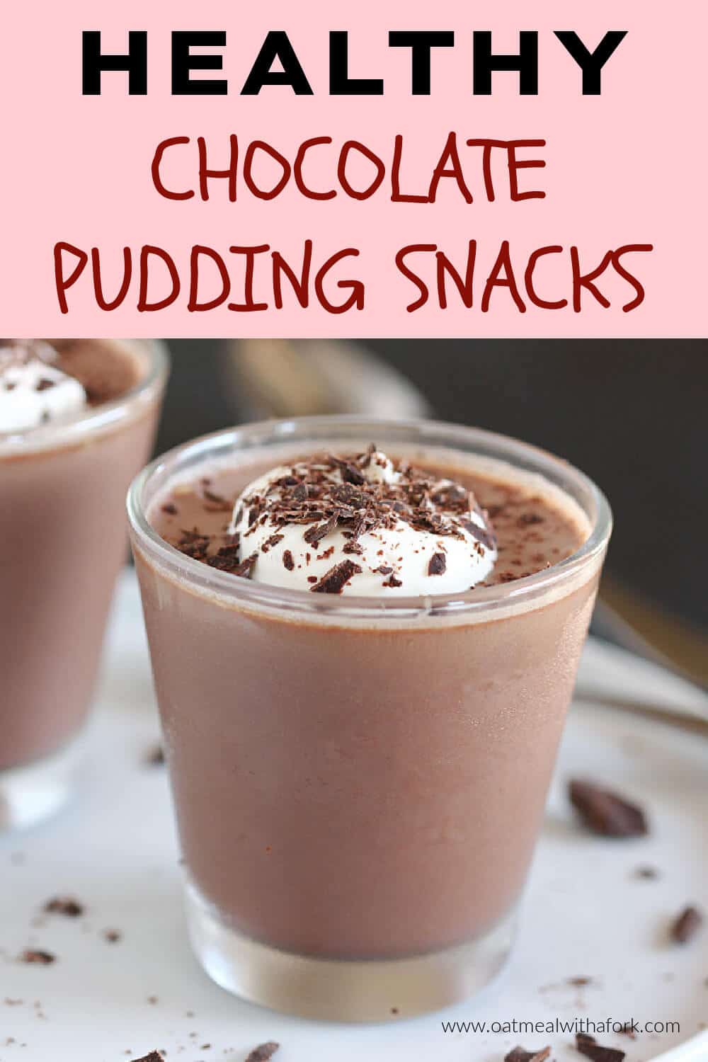 Healthy Chocolate Pudding Snacks Oatmeal with a Fork