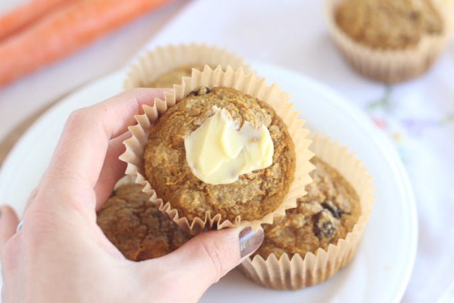 Low sugar carrot muffins with oat flour