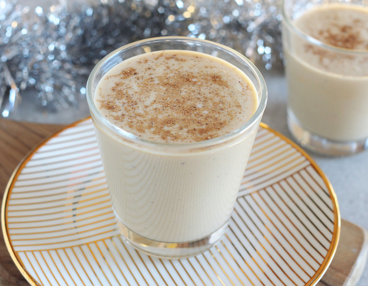 Homemade Eggnog Without Alcohol Oatmeal with a Fork