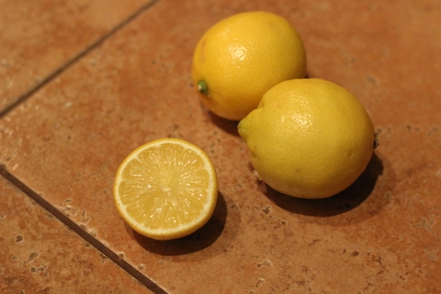 Fresh lemons on a counter.