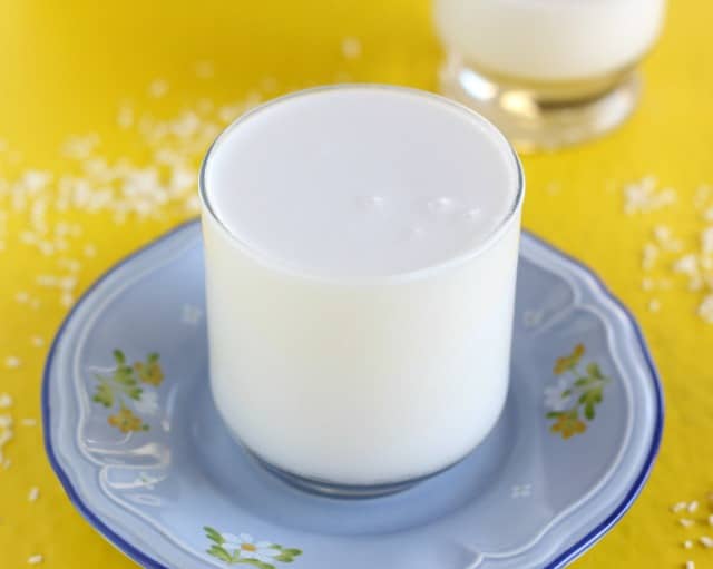 Coconut milk made with coconut shreds and water