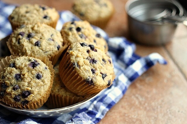Soaked Oatmeal Blueberry Vanilla Muffins (Nut-Free, GF Option) 4