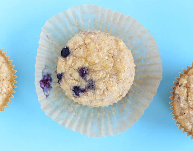 Healthy blueberry muffins with oats