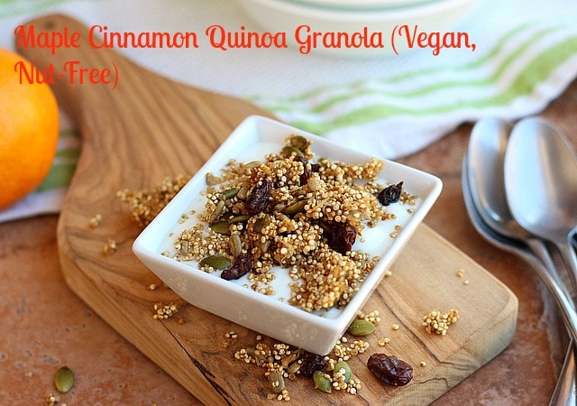 Maple Cinnamon Quinoa Granola (Vegan, Nut-Free)