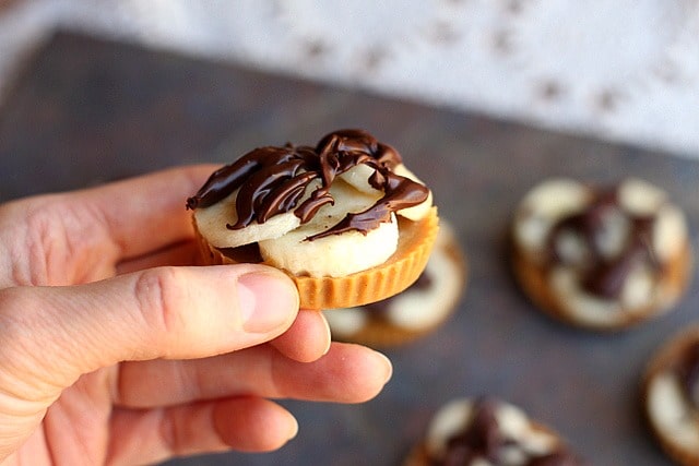 Raw banana peanut butter cups with chocolate 