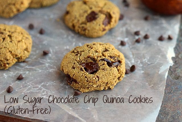 Low Sugar Chocolate Chip Quinoa Cookies (Gluten-Free)
