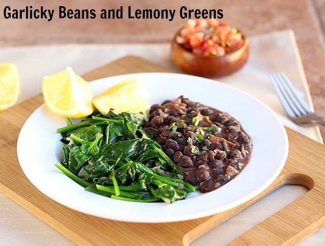 Garlicky Beans and Lemony Greens