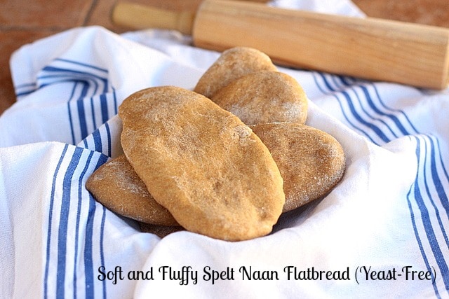 Soft and Fluffy Spelt Naan Flatbread (Yeast-Free)