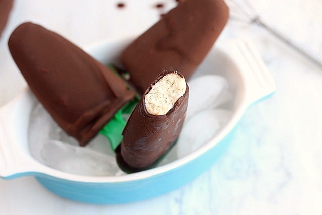 Dairy-free chocolate vanilla ice cream bars 