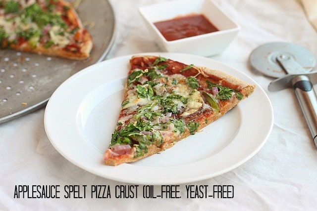 Applesauce Spelt Pizza Crust (Oil-Free, Yeast-Free)