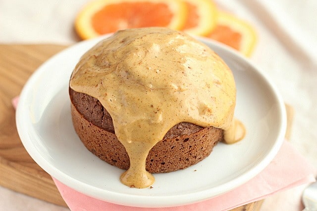 Bitter Chocolate Orange Cake with Peanut Butter Orange Frosting (for One) 2