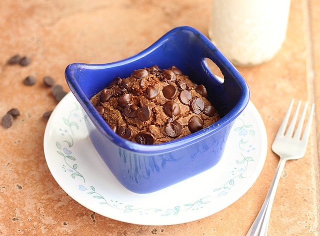 Single Serve Chocolate Pumpkin Cake (Sugar-Free!)