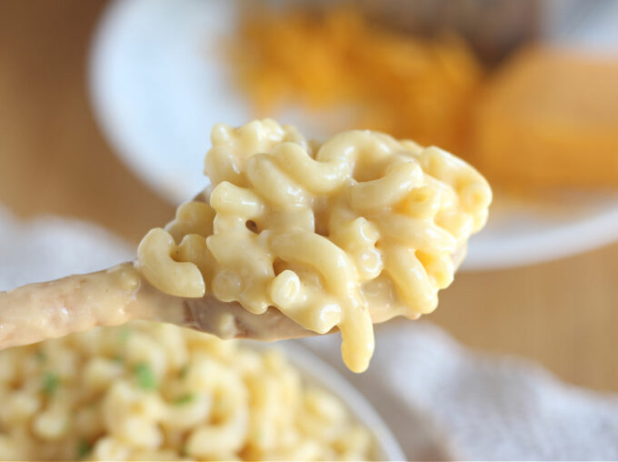 Spoonful of mac and cheese.