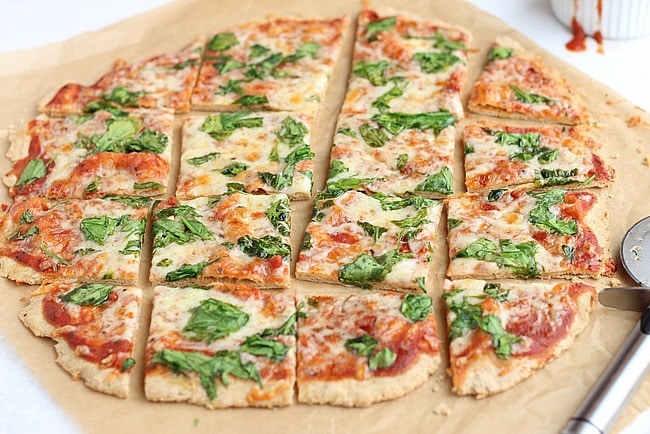 Thin crust pizza squares