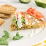 Vegetarian quesadilla baked in an oven
