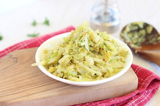 Healthy fried cabbage