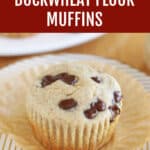 Chocolate chip buckwheat muffin pin image