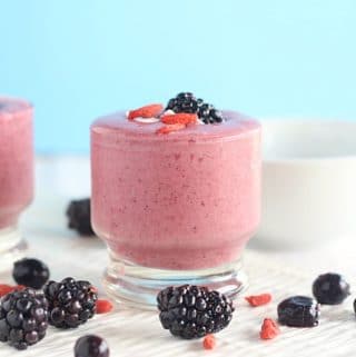 Blueberry, strawberry, and raspberry smoothie