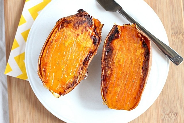 How To Make a Delicious Baked Sweet Potato...Fast! - Oatmeal with a Fork