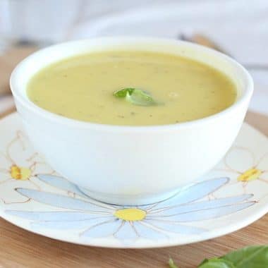 Summer squash basil soup in the Instant Pot