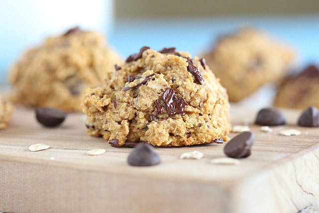 Sweet potato chocolate chip cookies made with oats