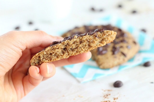 Gluten-free vegan chocolate chip cookie for one