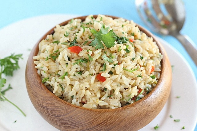 Vegetable brown rice on the cheap