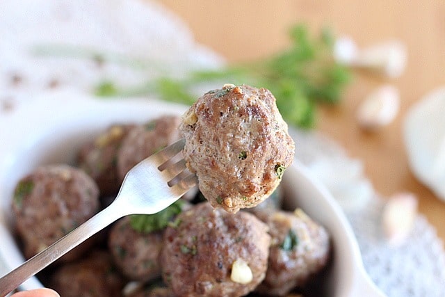 Grain-free gluten-free meatballs with garlic