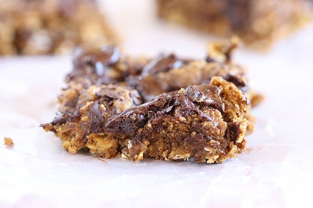 Low sugar chewy bars with chocolate chips
