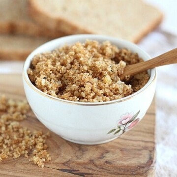 Homemade parmesan breadcrumbs with sprouted bread