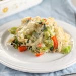 Leftover turkey casserole with brown rice and vegetables