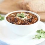 Vegetable beef chili with fresh tomatoes