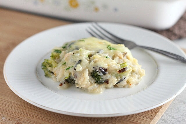 Creamy chicken and rice casserole with wild rice