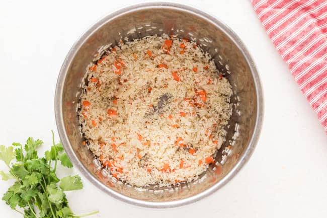Rice and carrots in an Instant Pot.