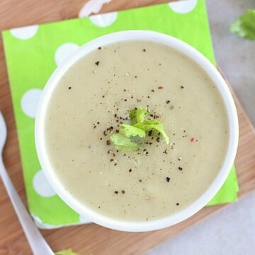 Easy, healthy, dairy-free celery soup in the Instant Pot