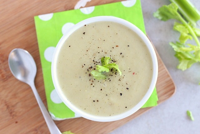 Easy, healthy, dairy-free celery soup in the Instant Pot