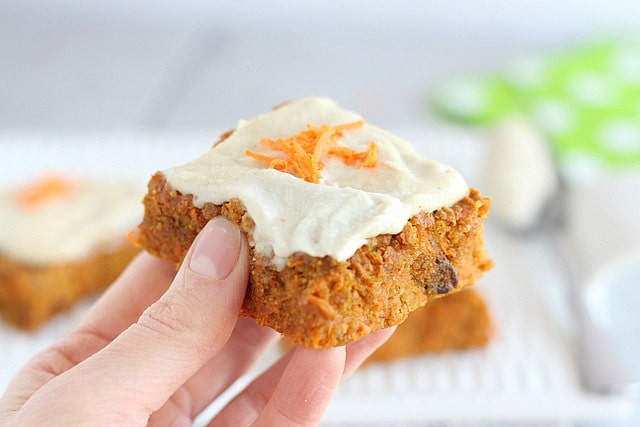 Dairy-free carrot cake bars with olive oil