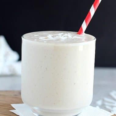 Healthy vanilla milkshake with banana
