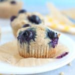 Buckwheat banana muffins with blueberries