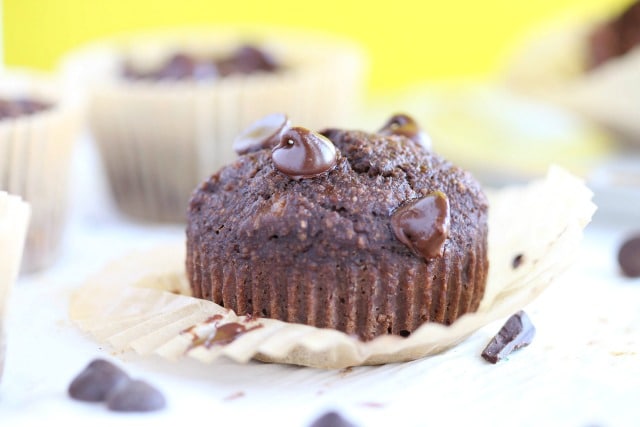 Sugar-free chocolate banana muffins