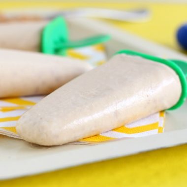 Banana yogurt peanut butter popsicles without sugar