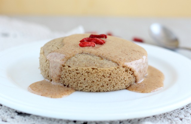 Buckwheat flour vanilla cake for one