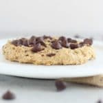 Oatmeal peanut butter cookie for one on a plate.