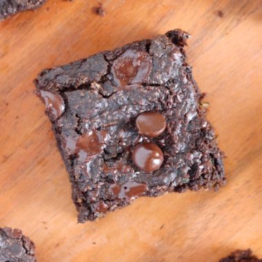 Low sugar zucchini brownies with oat flour